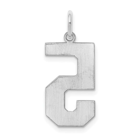 Sterling Silver, Athletic Collection, Large Polished Number 5 Pendant - Picture 3 of 5